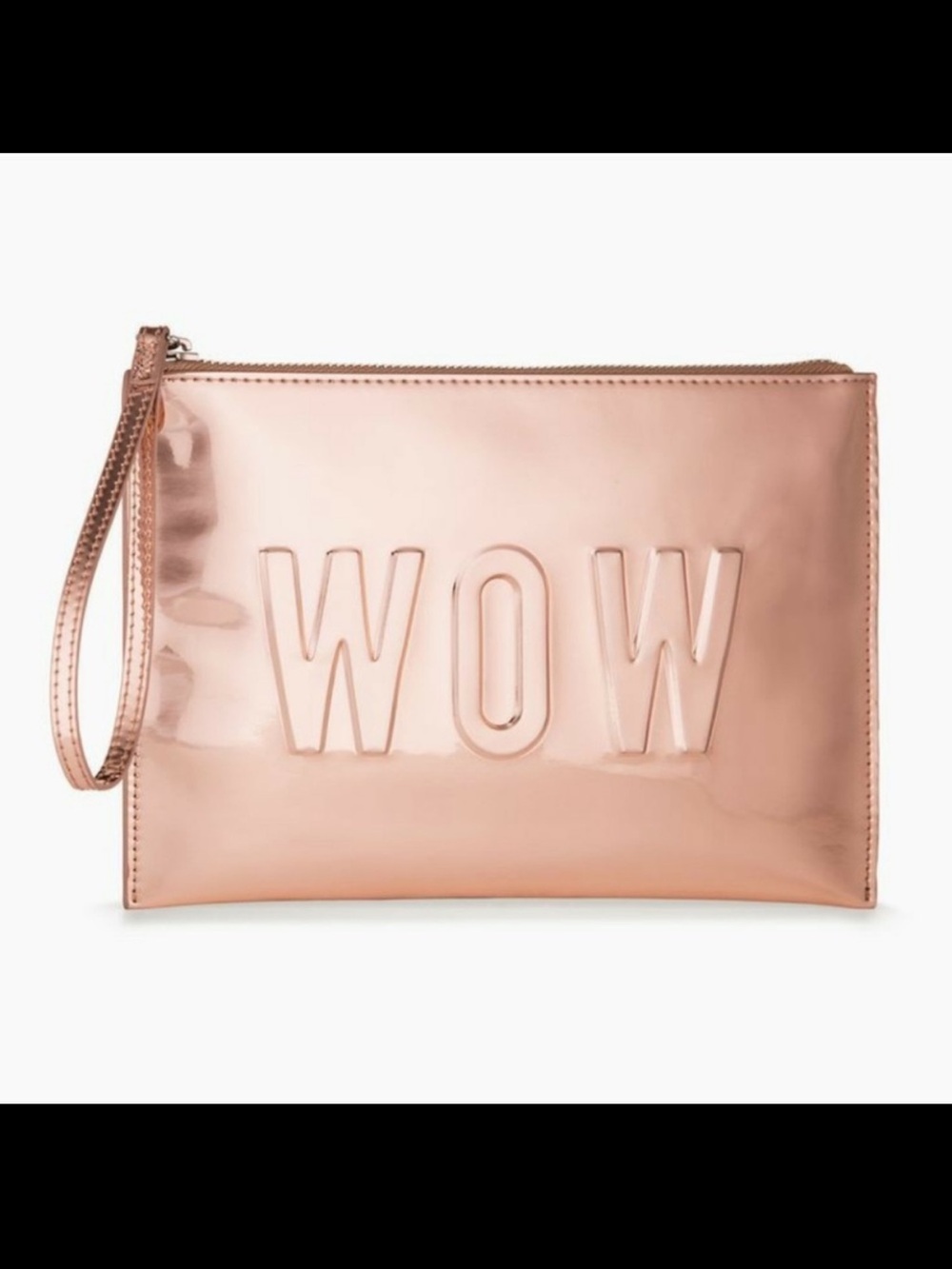 Stella & Dot WOW Embossed Metallic Wristlet Clutch